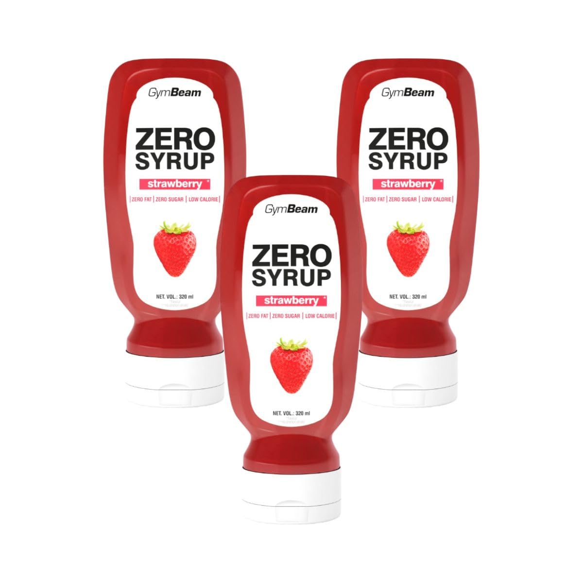 GymBeam Sciroppo ZERO Fragola 320 ml Dolcificante Zero Calorie