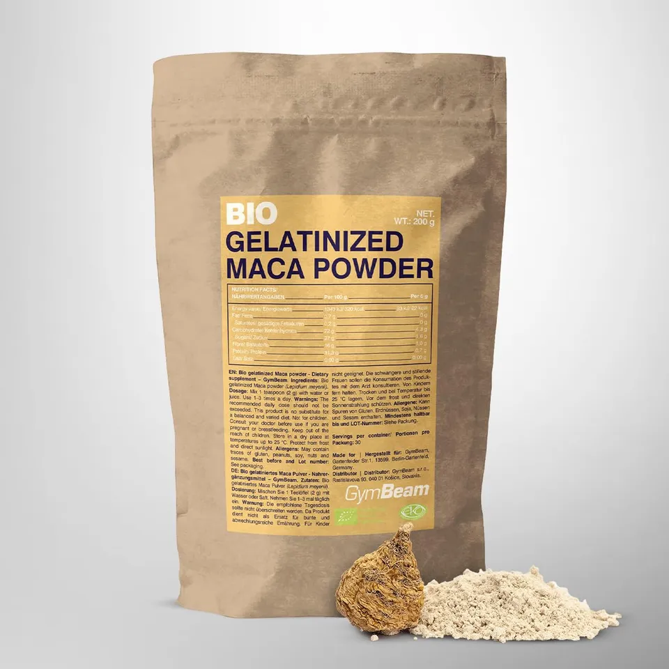GymBeam Maca Peruviana Gelatinizzata Polvere BIO 200 g Adattogeno