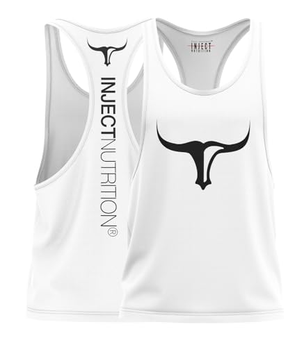 Inject Canotte Tank Top Bianco Torus Nero Unisex Palestra