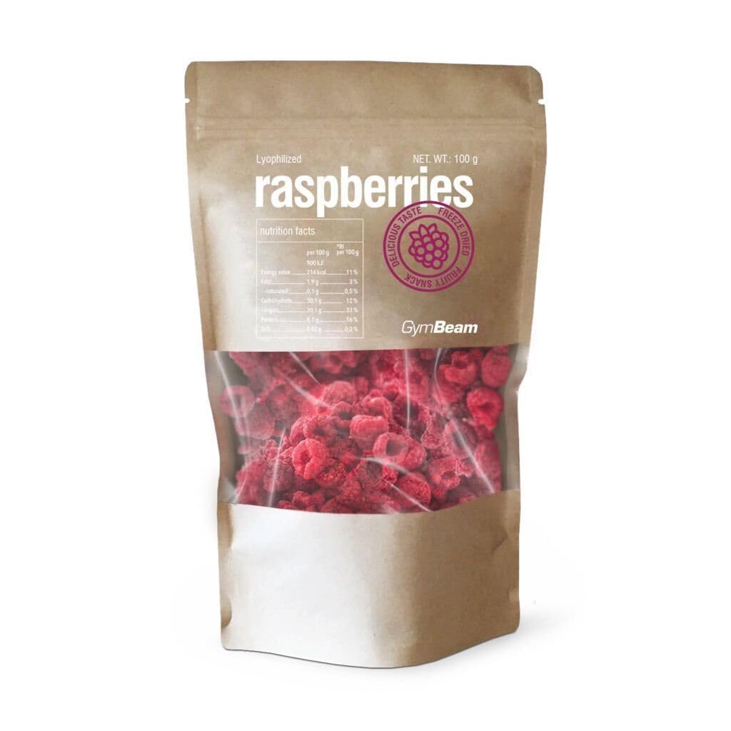 GymBeam Lamponi Liofilizzati Frutta Liofilizzata 100 g Senza Zuccheri