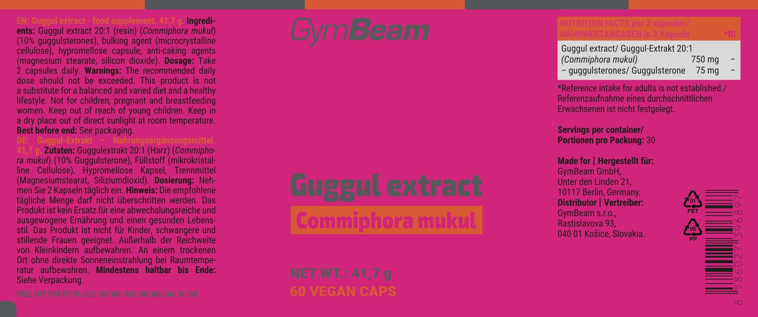 GymBeam Estratto Guggul 20:1 Capsule Vegane Guggulsteroni