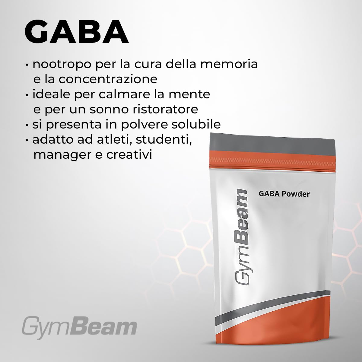 GymBeam GABA Polvere Solubile Rilassamento e Sonno Uso Giornaliero
