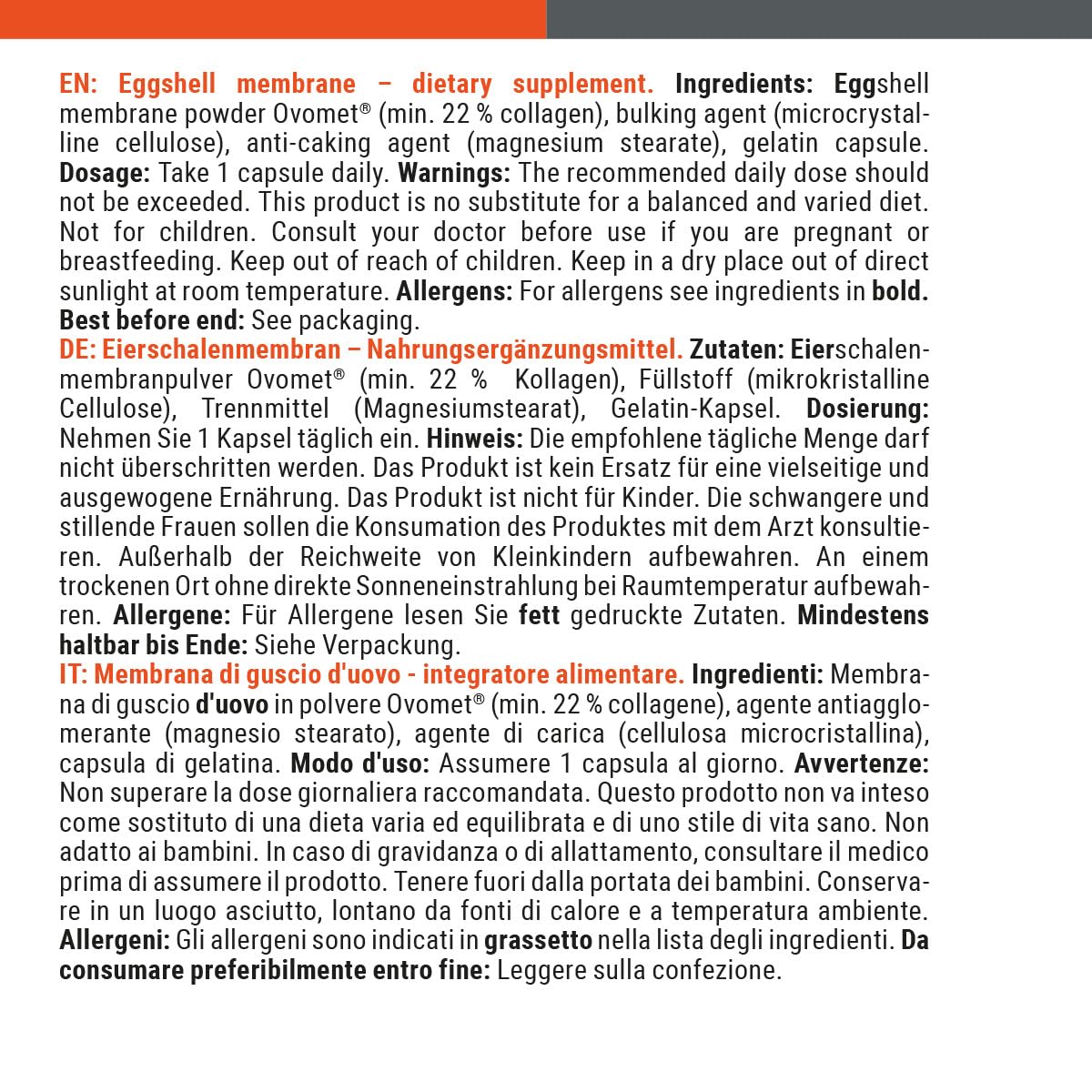GymBeam Membrana Guscio Uovo Collagene 60 Capsule
