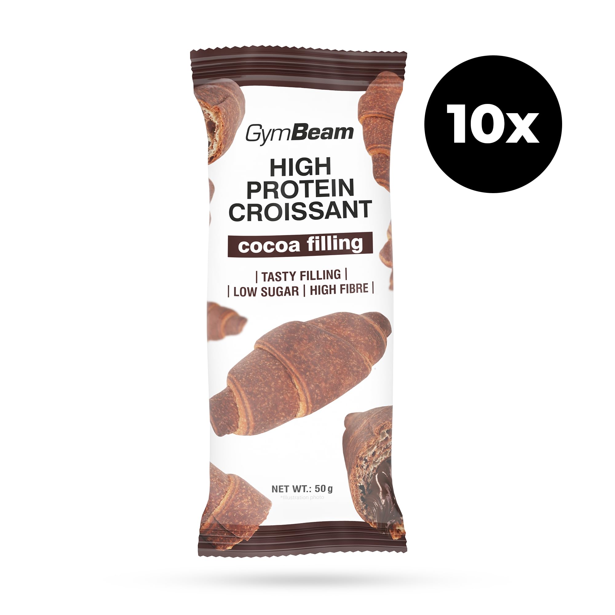 GymBeam Croissant Proteico Cacao 10x50g Senza Glutine Fibre