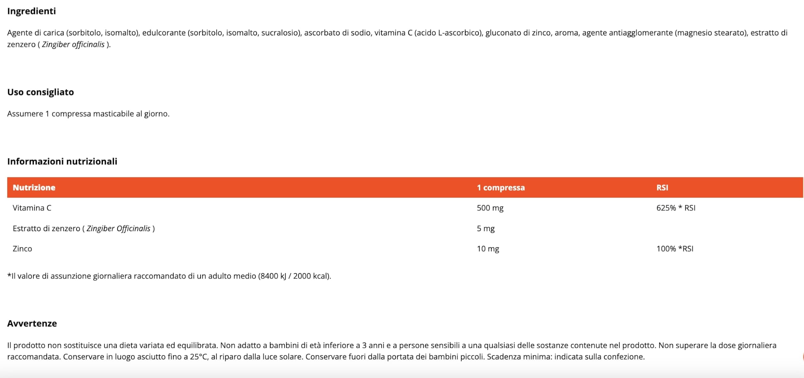 GymBeam Vitamina C Zinco Zenzero 90 compresse masticabili