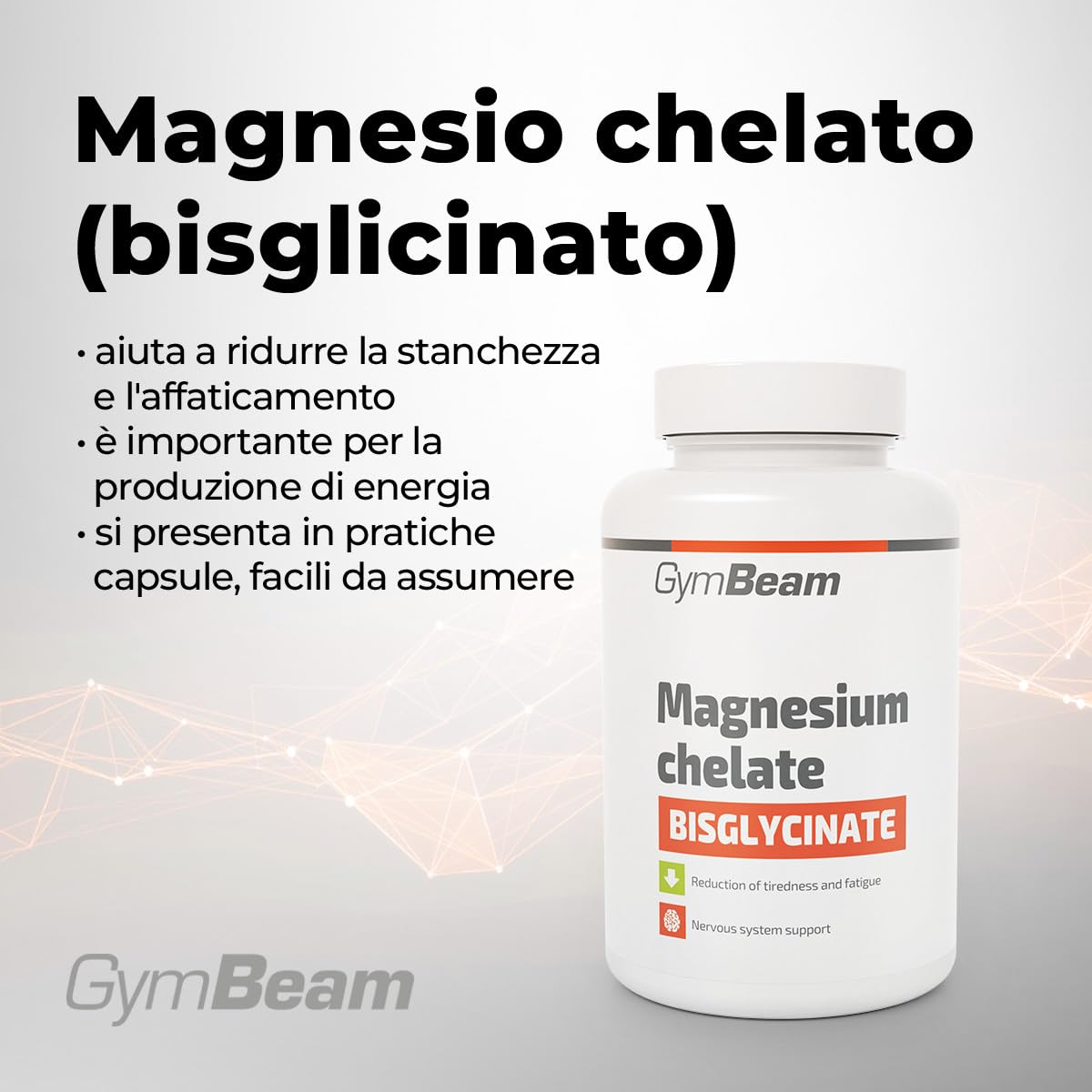 GymBeam Magnesio Bisglicinato Capsule 90 cps 225 mg