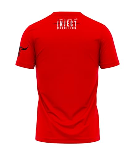 Inject Nutrition T-Shirt Sportiva Maglietta Rossa Cotone 100% 155g