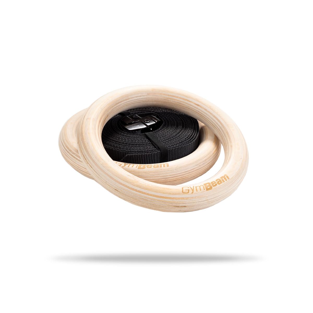 GymBeam Anelli Ginnastica Legno 24cm Cinghie Corpo Libero 200kg