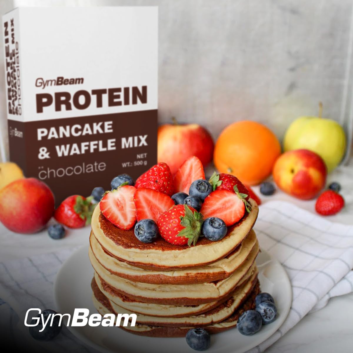 GymBeam Pancake Mix Proteico Cioccolato 500g