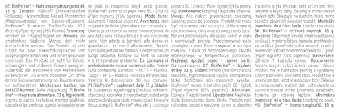 GymBeam Bioperine Integratore Pepe Nero 60 Capsule Piperina 95% Vegano