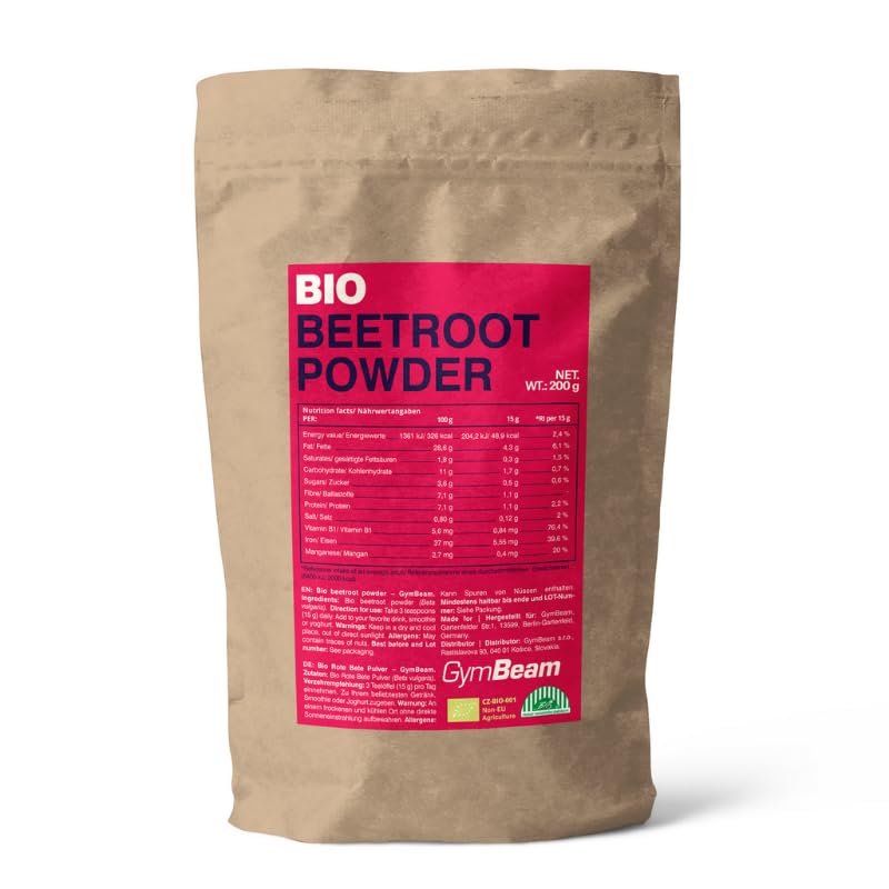 GymBeam Barbabietola Rossa polvere BIO 200 g nitrati