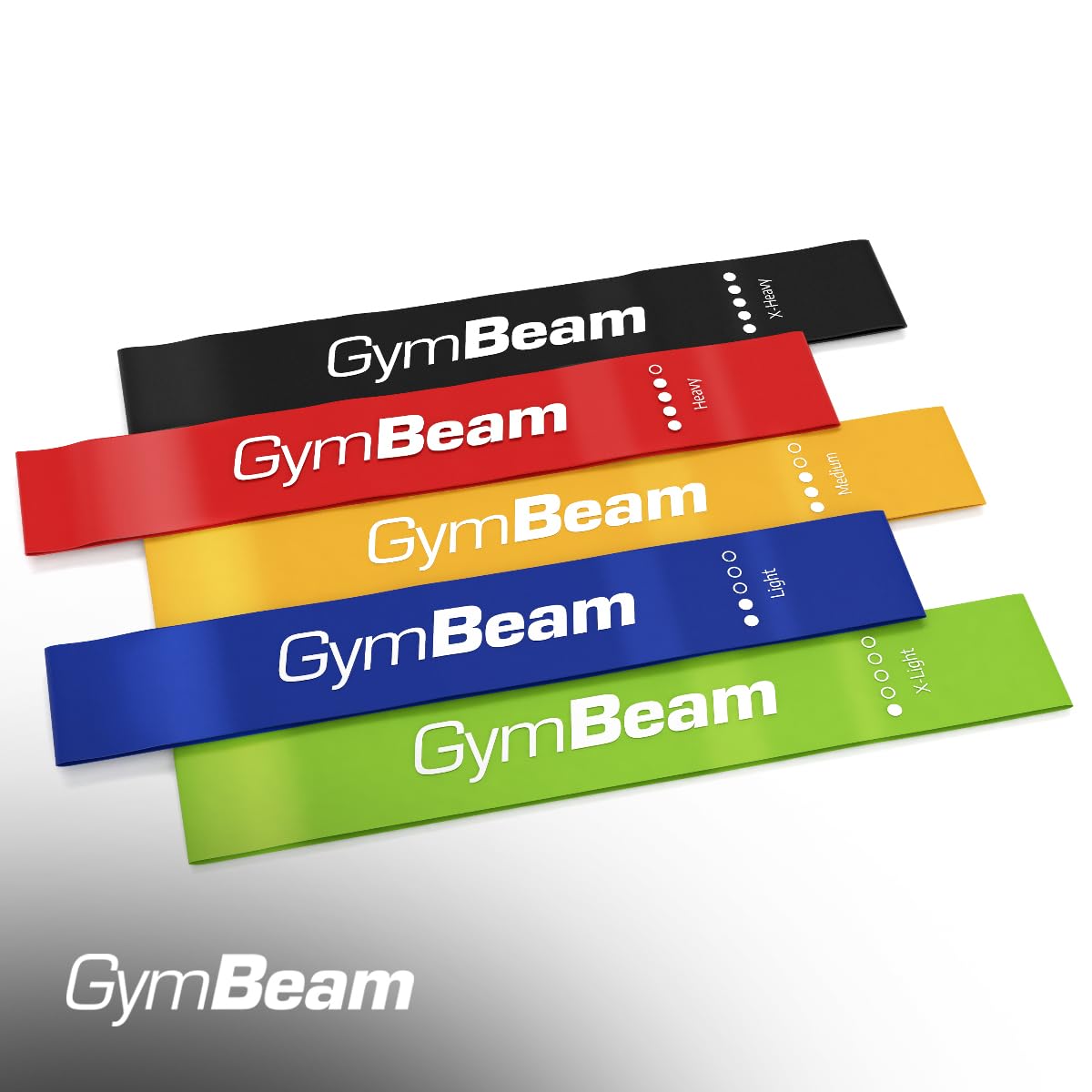 GymBeam Set 5 Fasce Resistenza Elastici Fitness Gambe Glutei