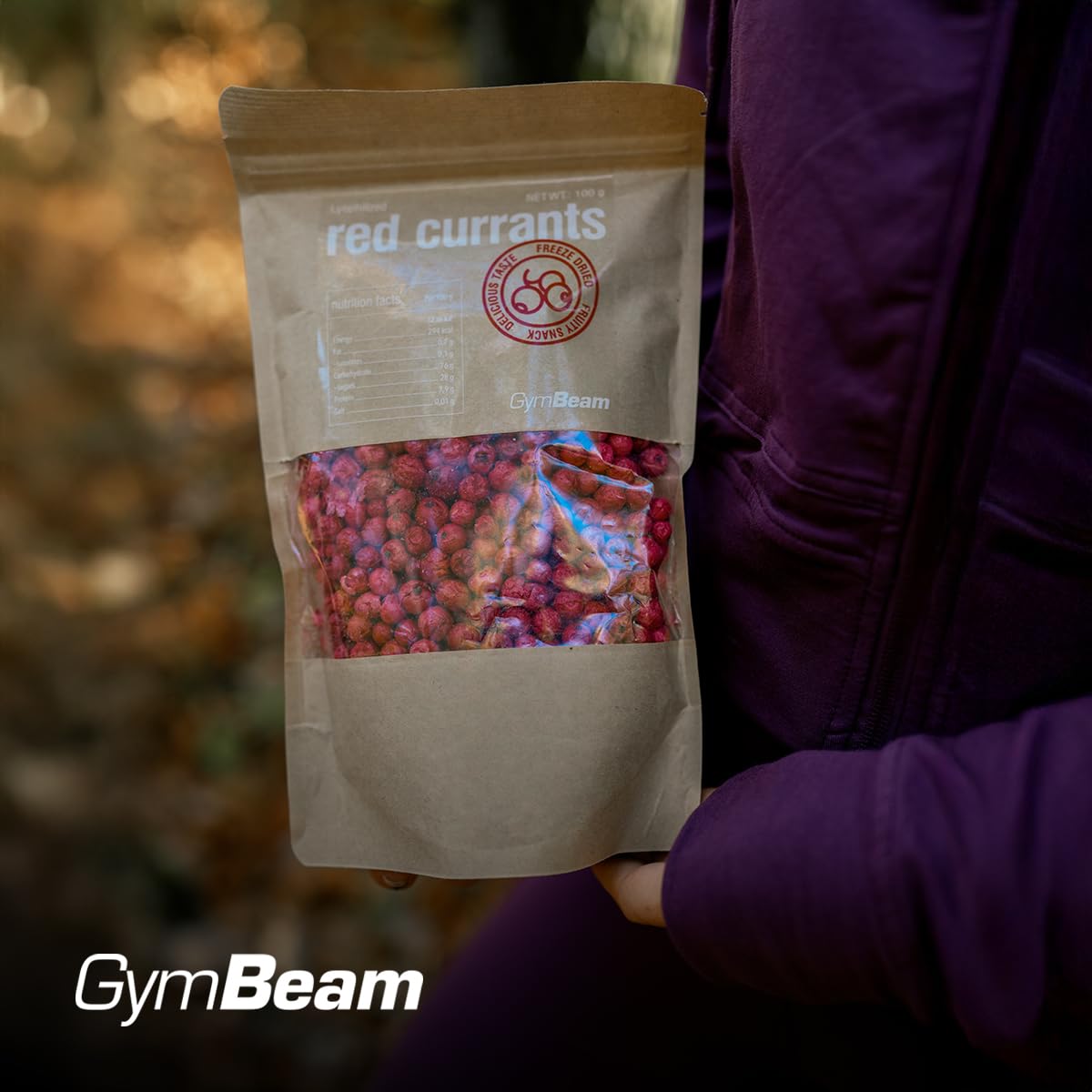 GymBeam Ribes Rosso Liofilizzato 100 g Frutta Bio Senza Zuccheri