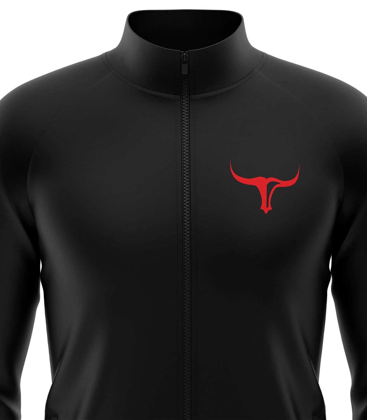 INJECT Raglan Giacca Sportiva Zip Nero Logo Rosso