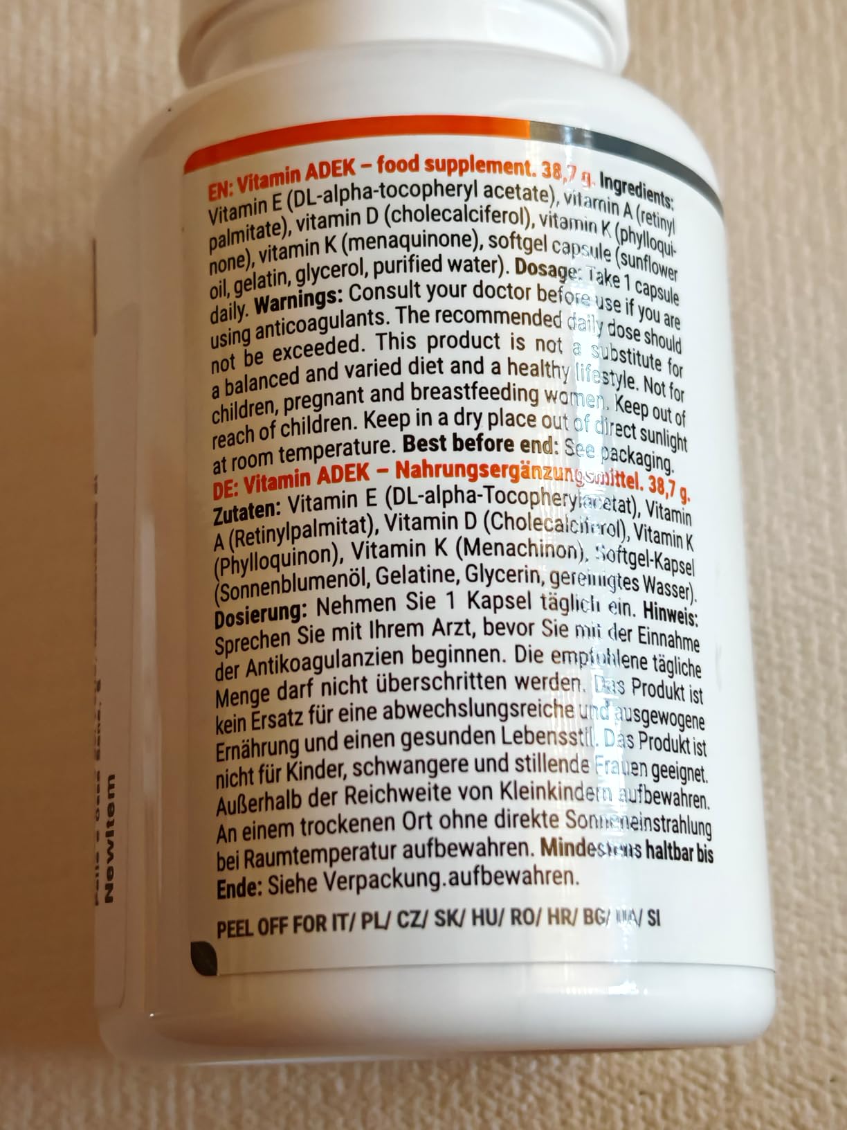 GymBeam Vitamine ADEK 90 Capsule Liposolubili A D E K