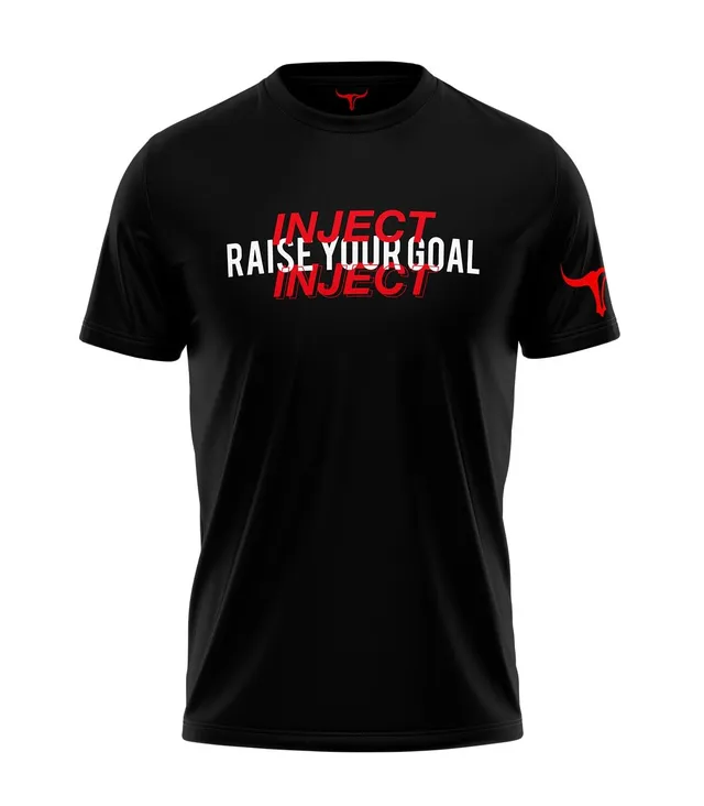 Inject Nutrition T-Shirt Raise Your Goal maglietta cotone nero 155 g/m²