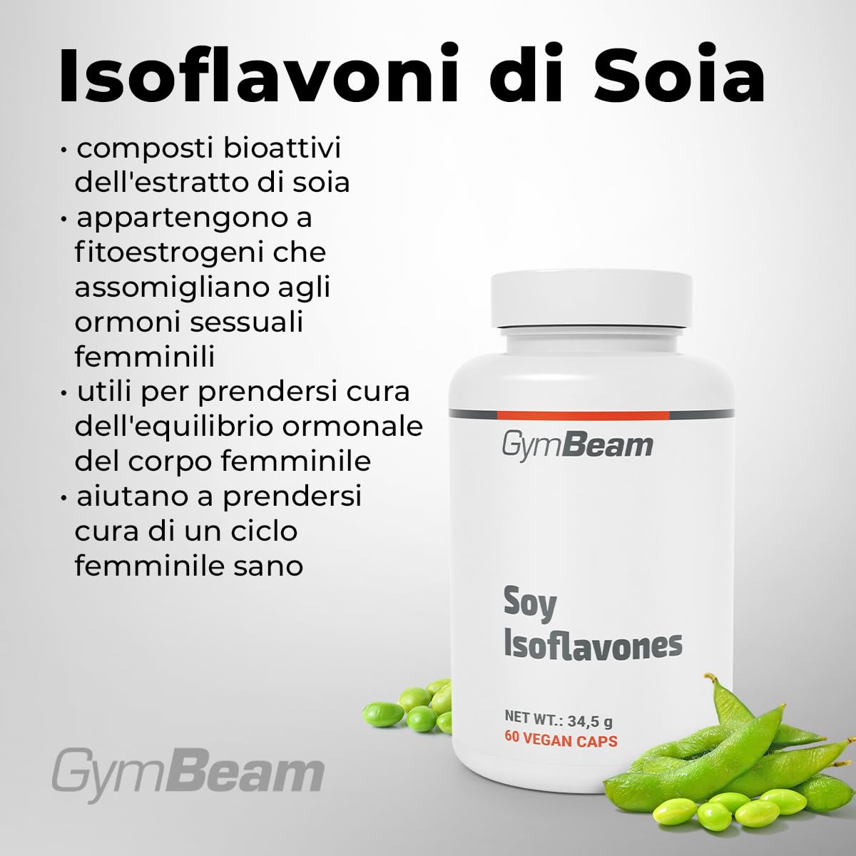 GymBeam Isoflavoni di Soia Capsule Vegane Equilibrio Donna