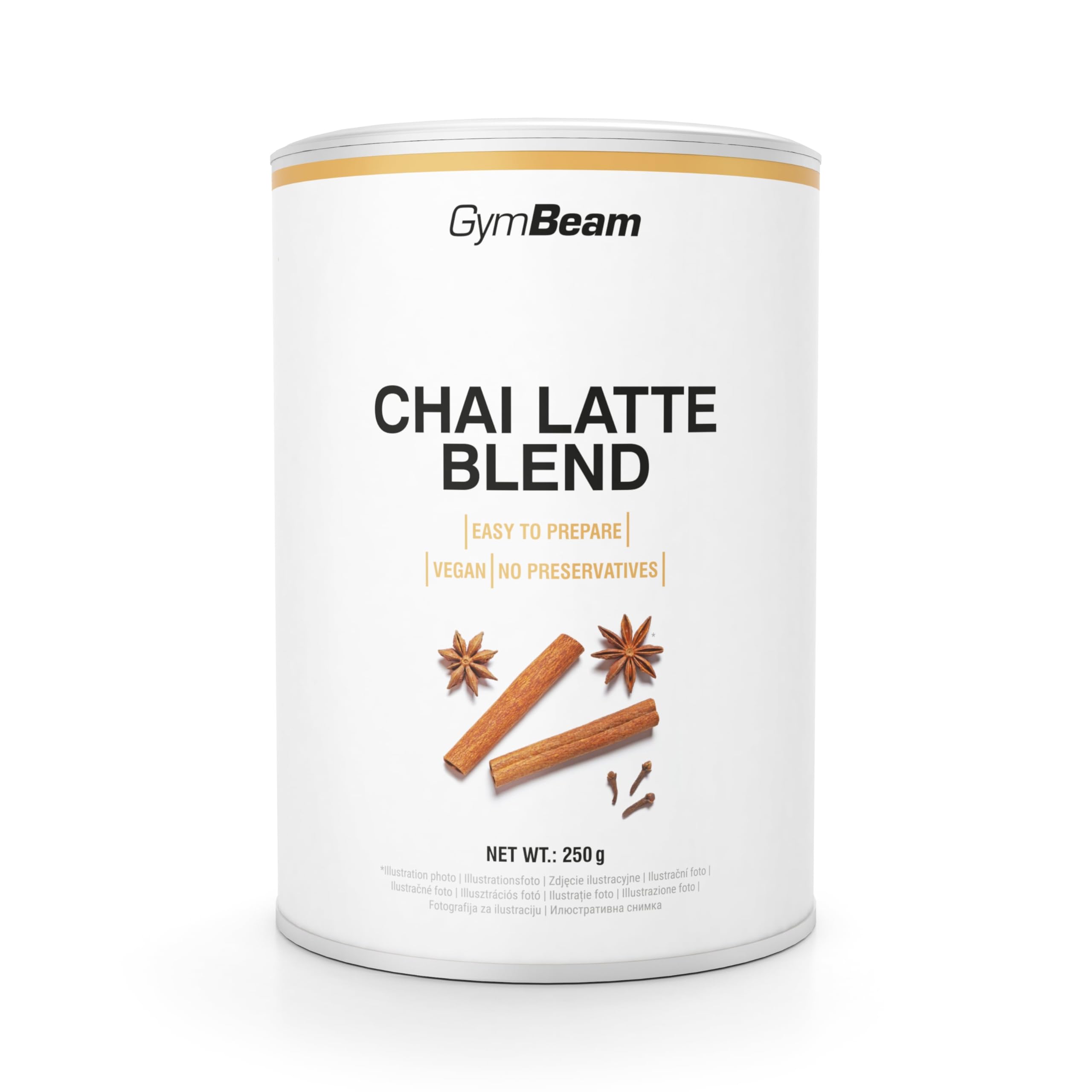 GymBeam Chai Latte 250 g miscela masala chai tè nero spezie