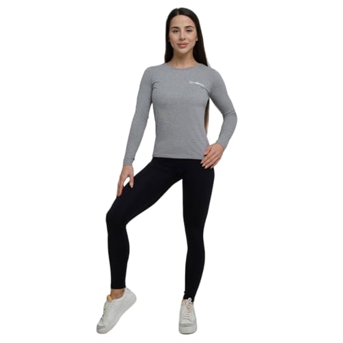 GymBeam T-Shirt Maniche Lunghe Donna L Grey 100% Cotone