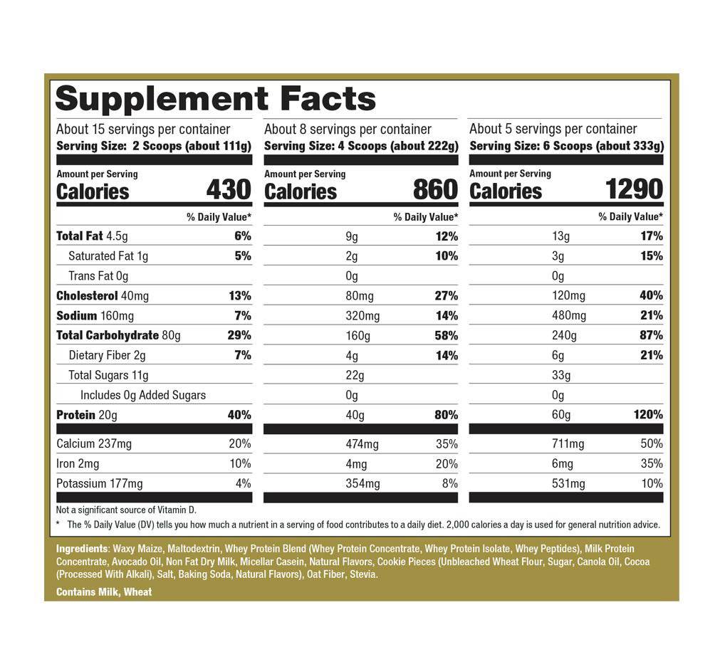 Ultimate Nutrition Natural Gainz weight gainer Chocolate Creme