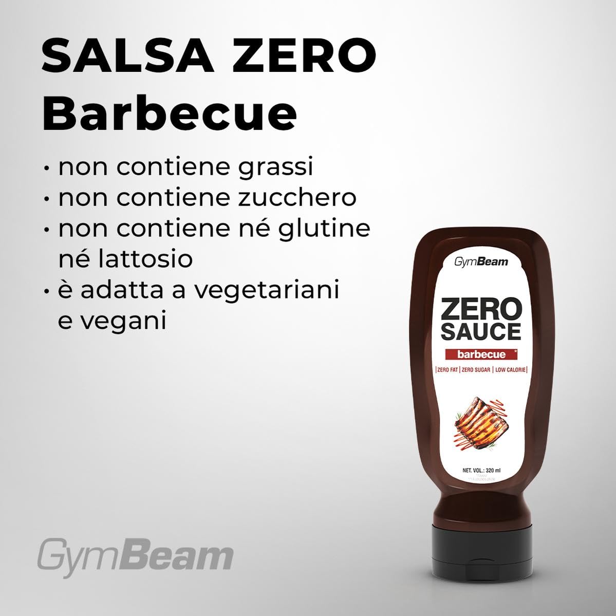 GymBeam Alimentazione Salsa Barbecue ZERO 320 ml Senza Zucchero