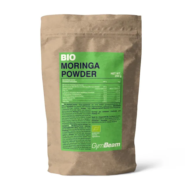 GymBeam Moringa BIO polvere integratore 200g fibre e proteine