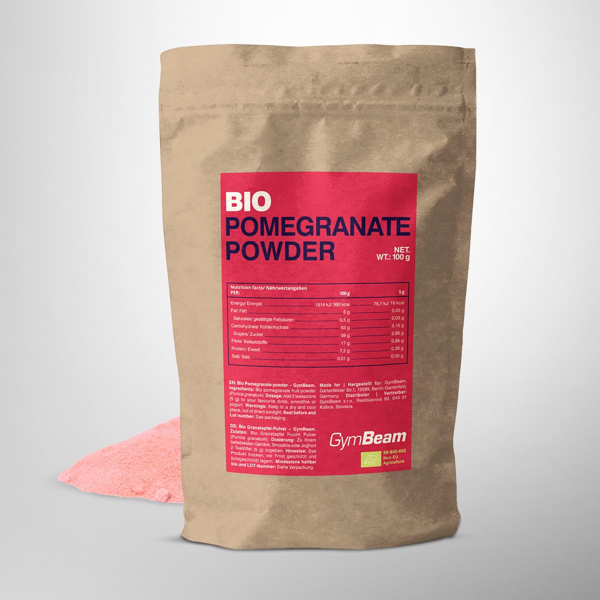 GymBeam Melograno in Polvere Bio 100 g Dolcificante Naturale