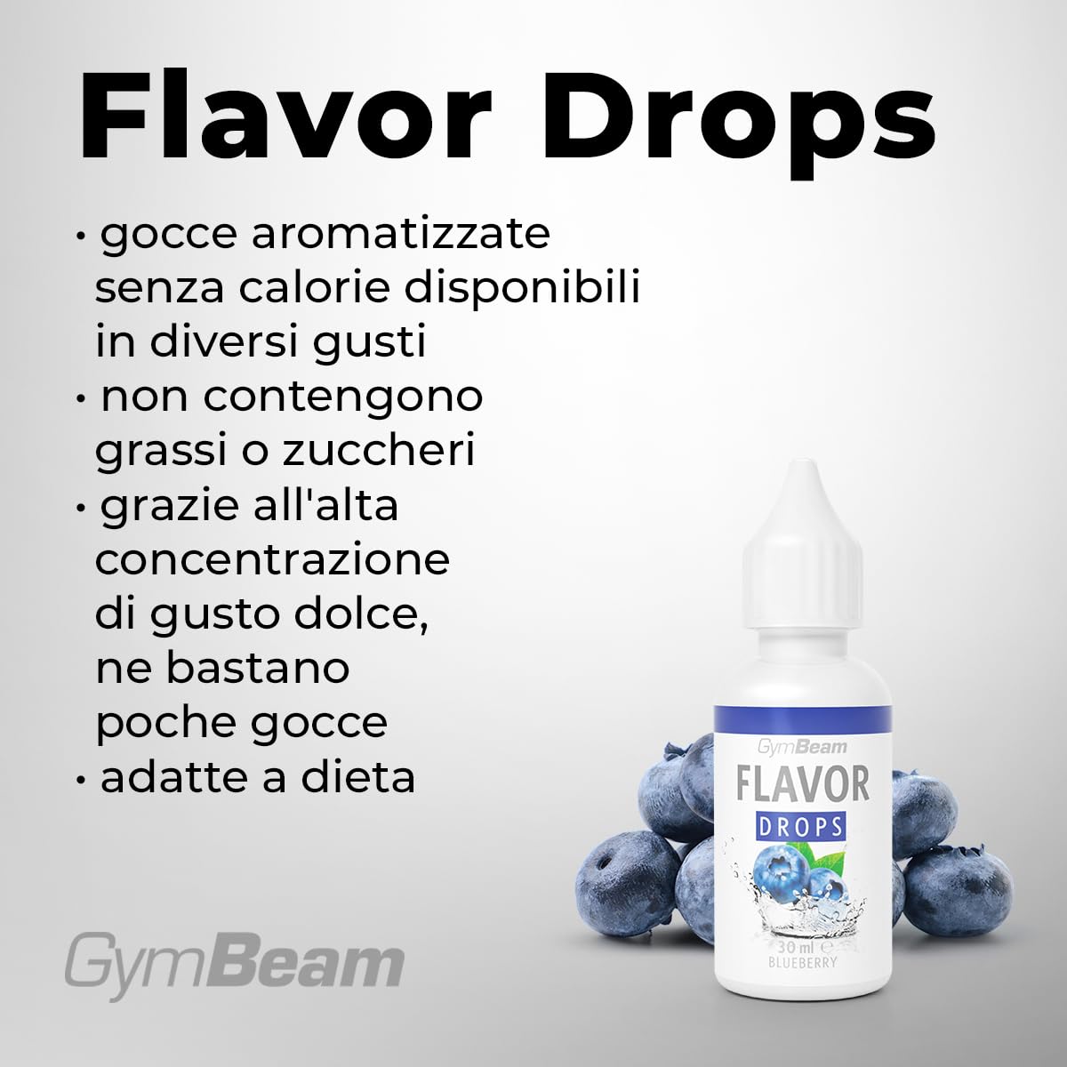 GymBeam Alimentazione Flavor Drops aroma 30ml blueberry zero