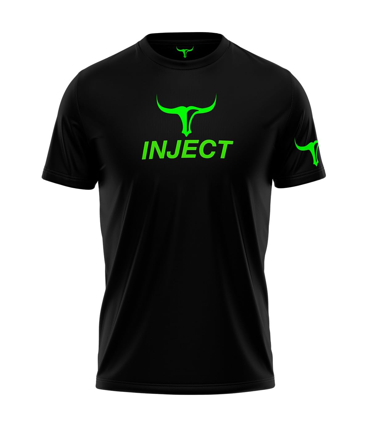 Inject Nutrition T-Shirt maglietta 100% cotone nero stampa Torus 155 g/m²
