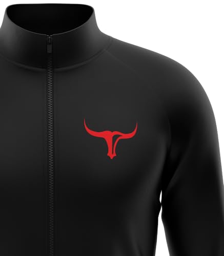 INJECT Raglan Giacca Sportiva Zip Nero Logo Rosso