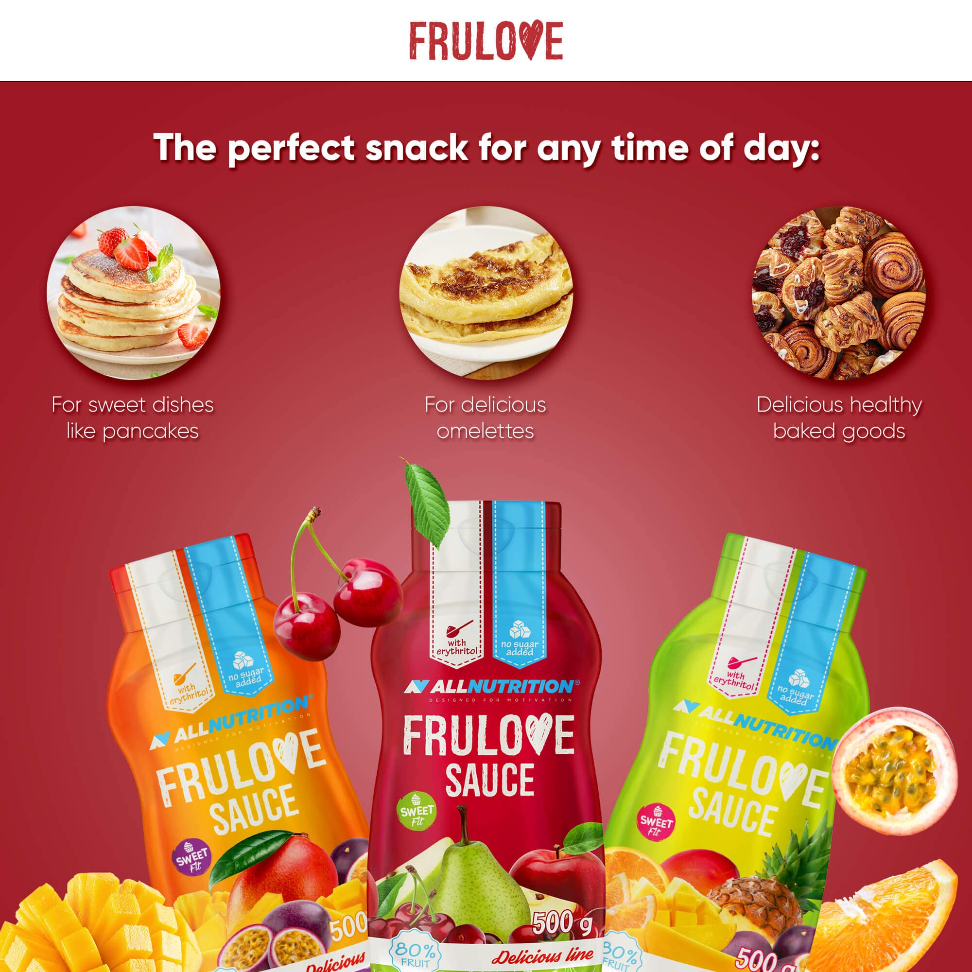AllNutrition Frulove 500 g sciroppo frutta tropical sugar-free