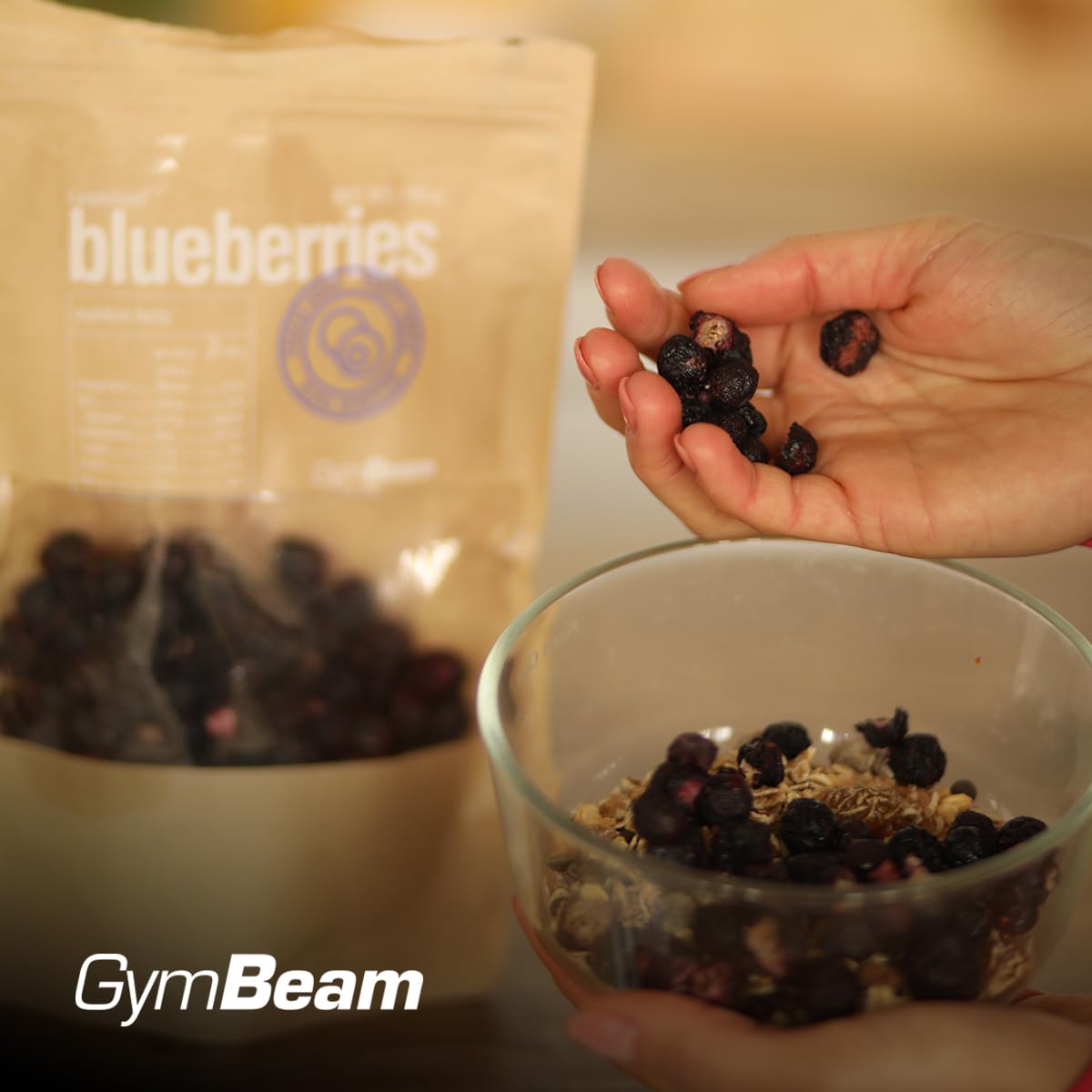 GymBeam Mirtilli Liofilizzati 100 g Snack Senza Zuccheri