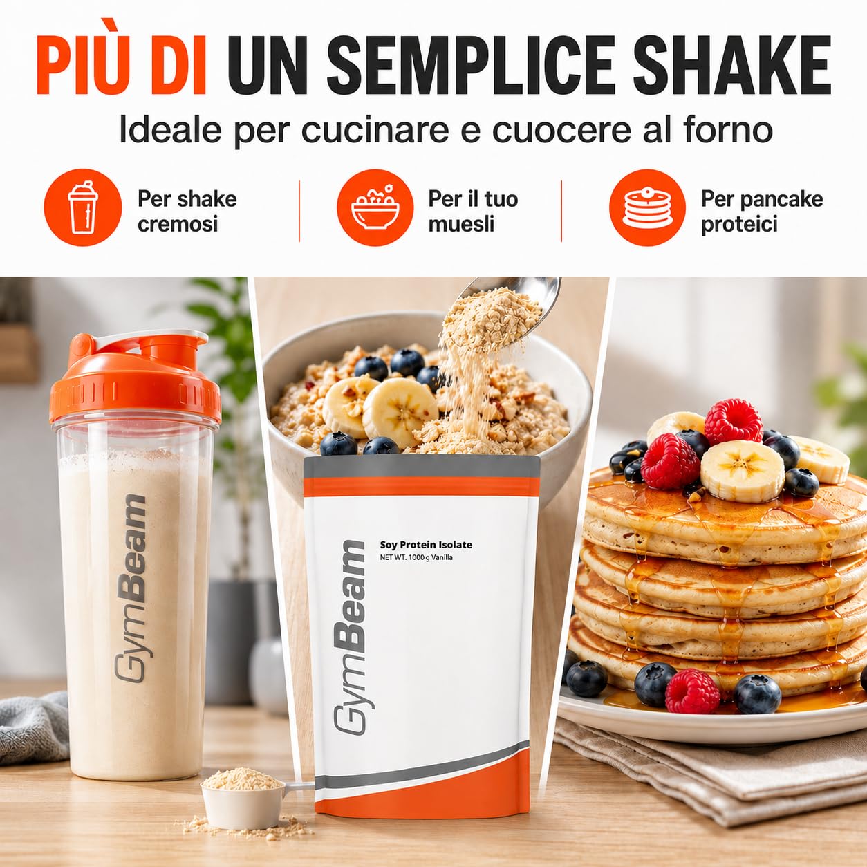 GymBeam Proteine Isolate Soia in Polvere 1000 g Cioccolato Vegane