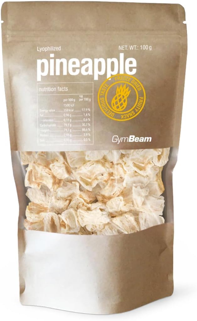 GymBeam Ananas Liofilizzato 100g Snack Senza Zuccheri