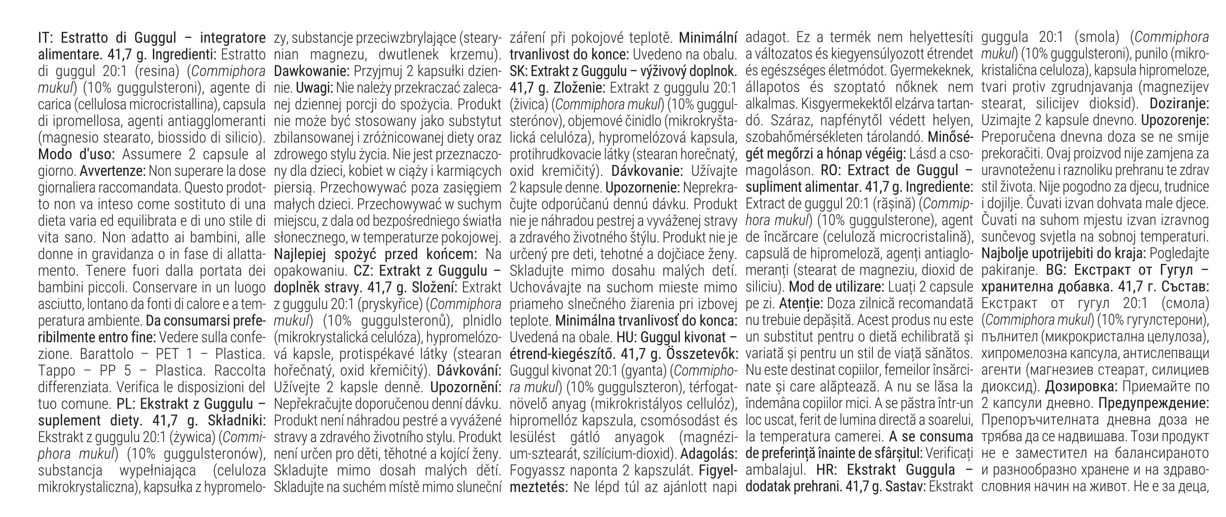 GymBeam Estratto Guggul 20:1 Capsule Vegane Guggulsteroni