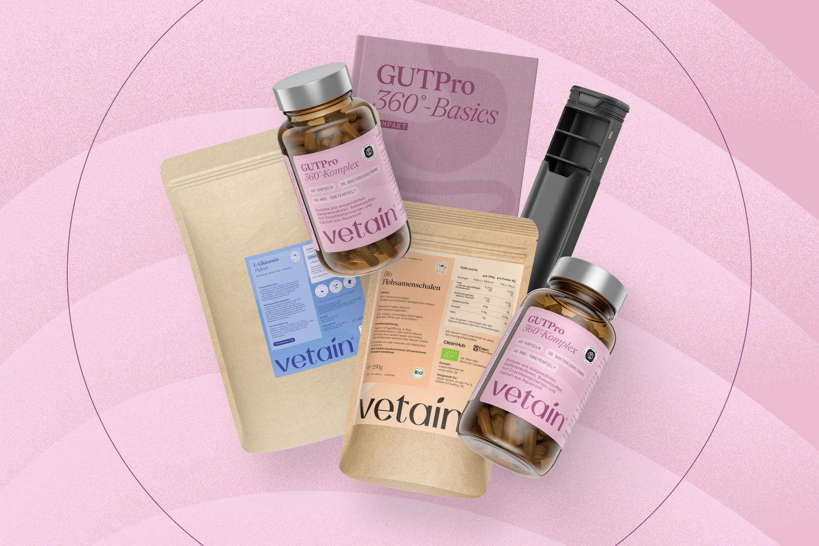 Vetain Gut Reset Bundle Digestione Glutammina Fibre Capsule
