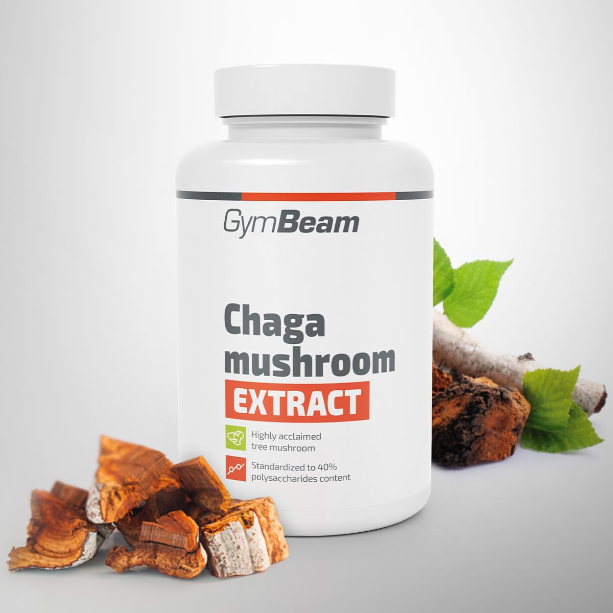 GymBeam Chaga estratto funghi 90 capsule 40% polisaccaridi