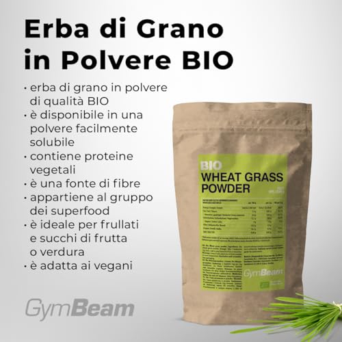GymBeam Erba di Grano BIO 200g Polvere Vegana Fibre Clorofilla
