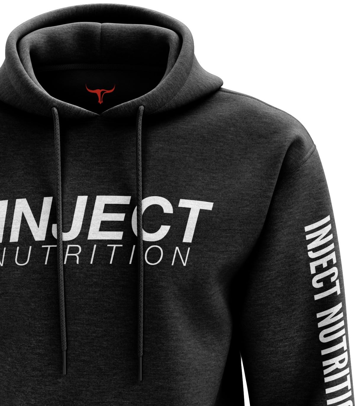 Inject Nutrition Felpe Felpa con Cappuccio Sportiva Felpa Nero Melange