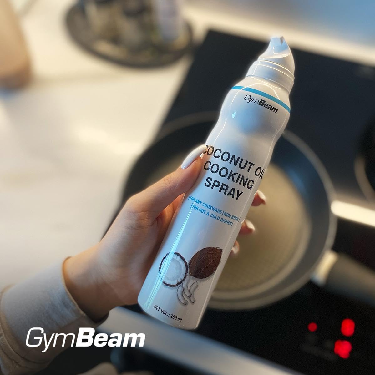 GymBeam Olio di Cocco Spray 200 ml Neutro Senza Glutine