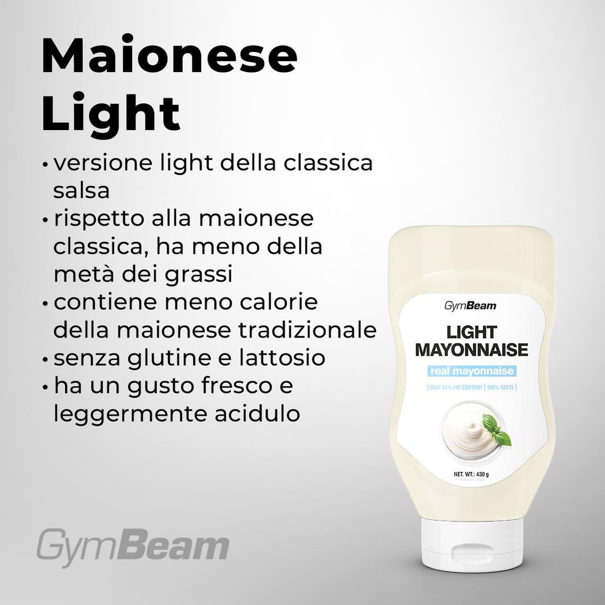 GymBeam Maionese Light 430 ml Senza Glutine e Lattosio