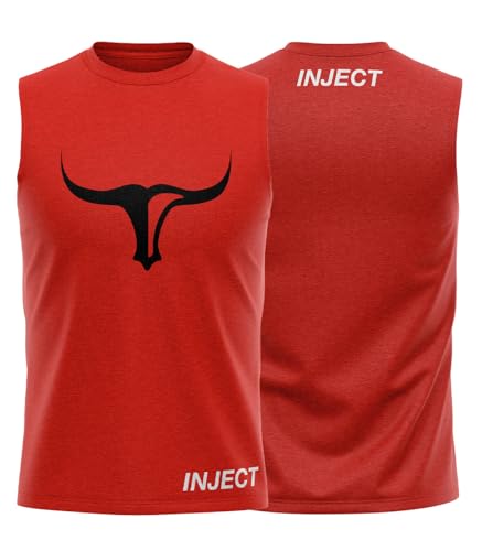 Inject Nutrition Sleeveless Muscle Maglia Rossa Cotone