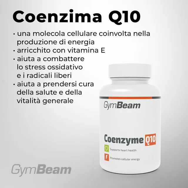 GymBeam Longevità Coenzima Q10 integratore 60 cps vitamina E