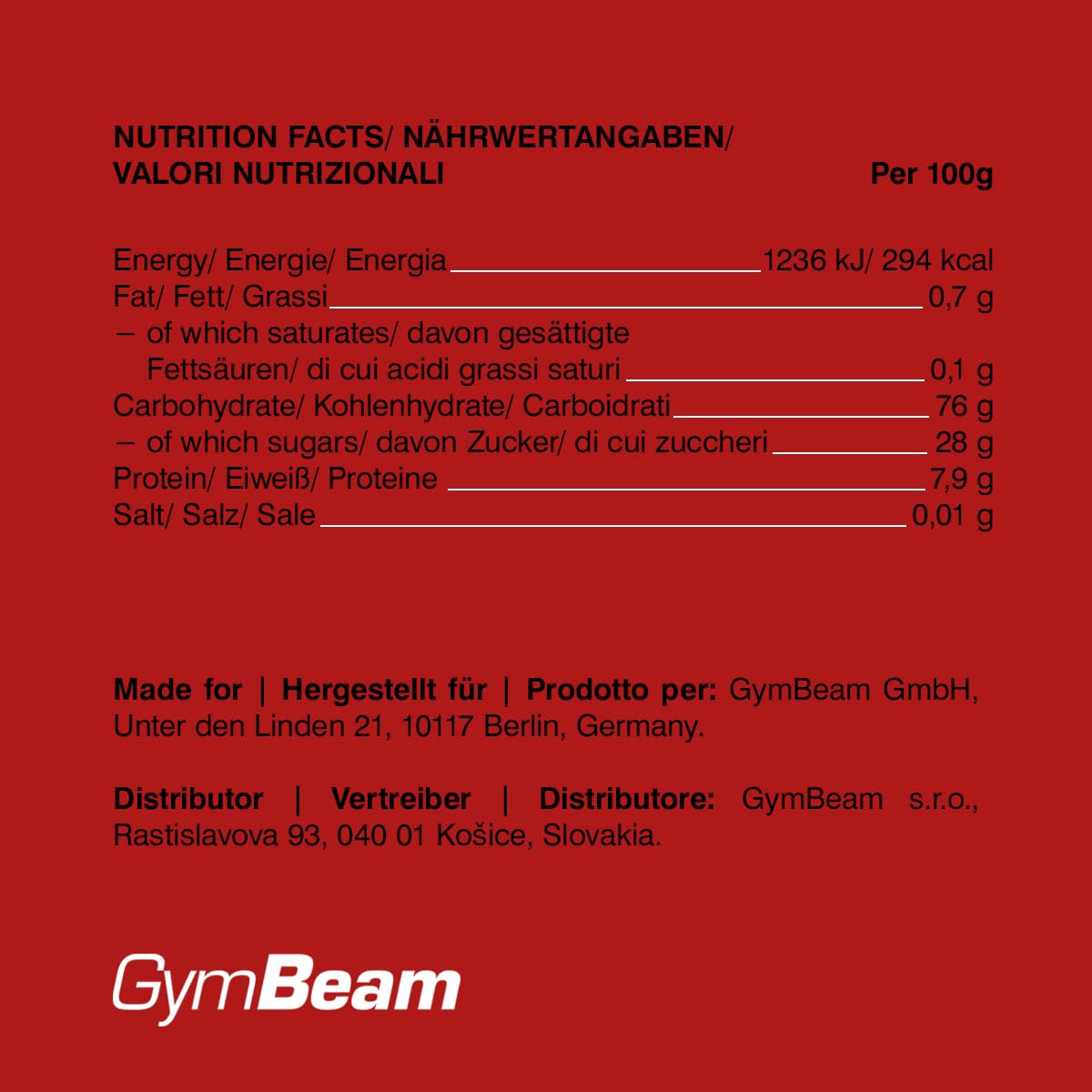 GymBeam Ribes Rosso Liofilizzato 100 g Frutta Bio Senza Zuccheri