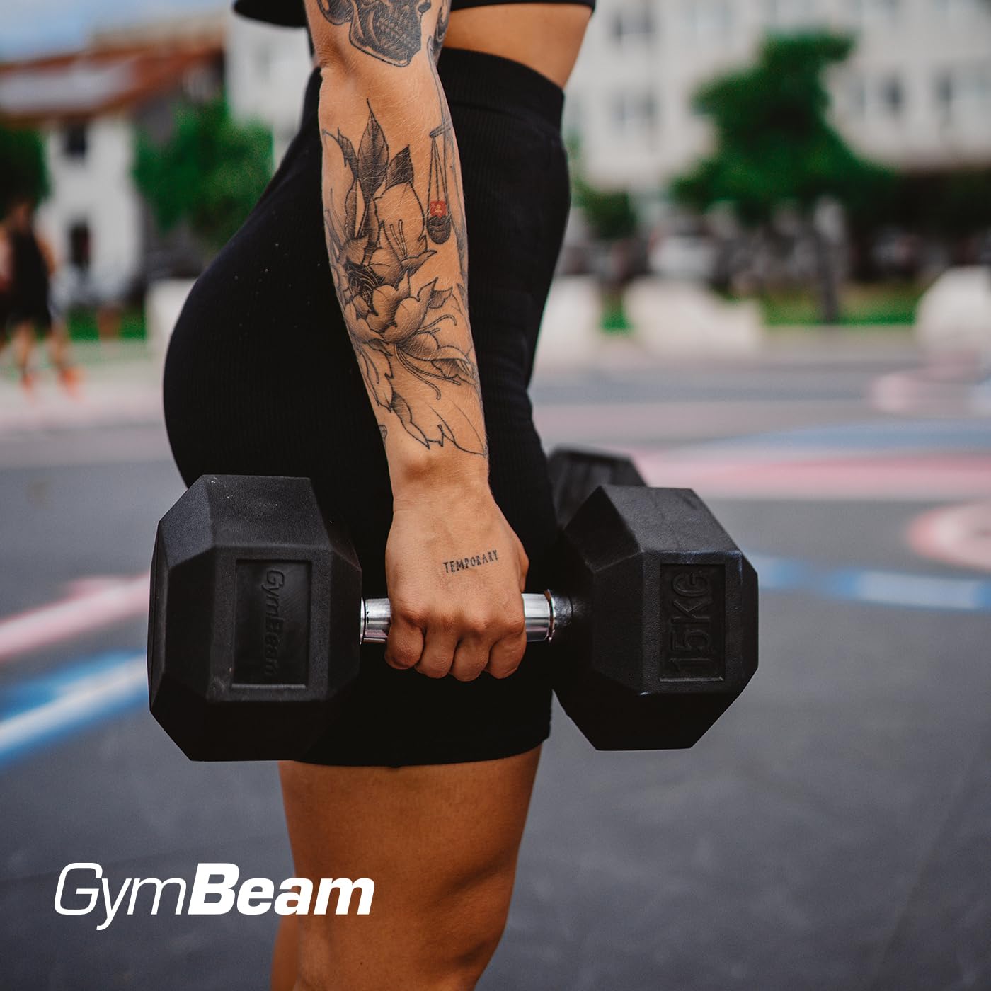 GymBeam Manubrio Esagonale 35 kg Gomma Acciaio Palestra