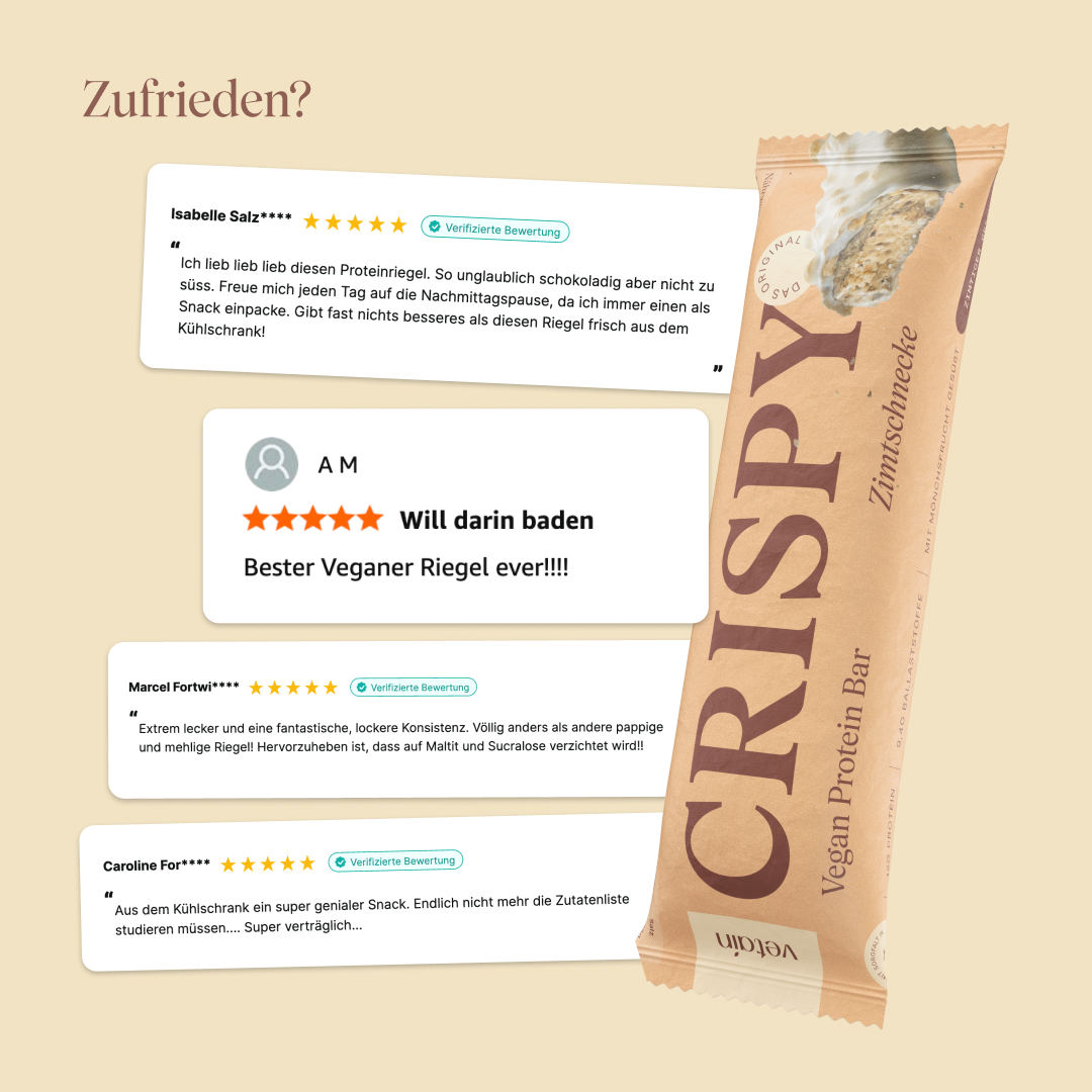 Vetain Crispy barretta proteica cannella 12 pezzi vegana