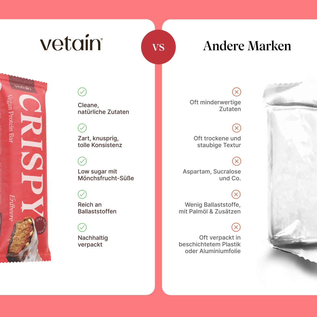 Vetain Proteinriegel Crispy Barrette Fragola 12 pack vegan