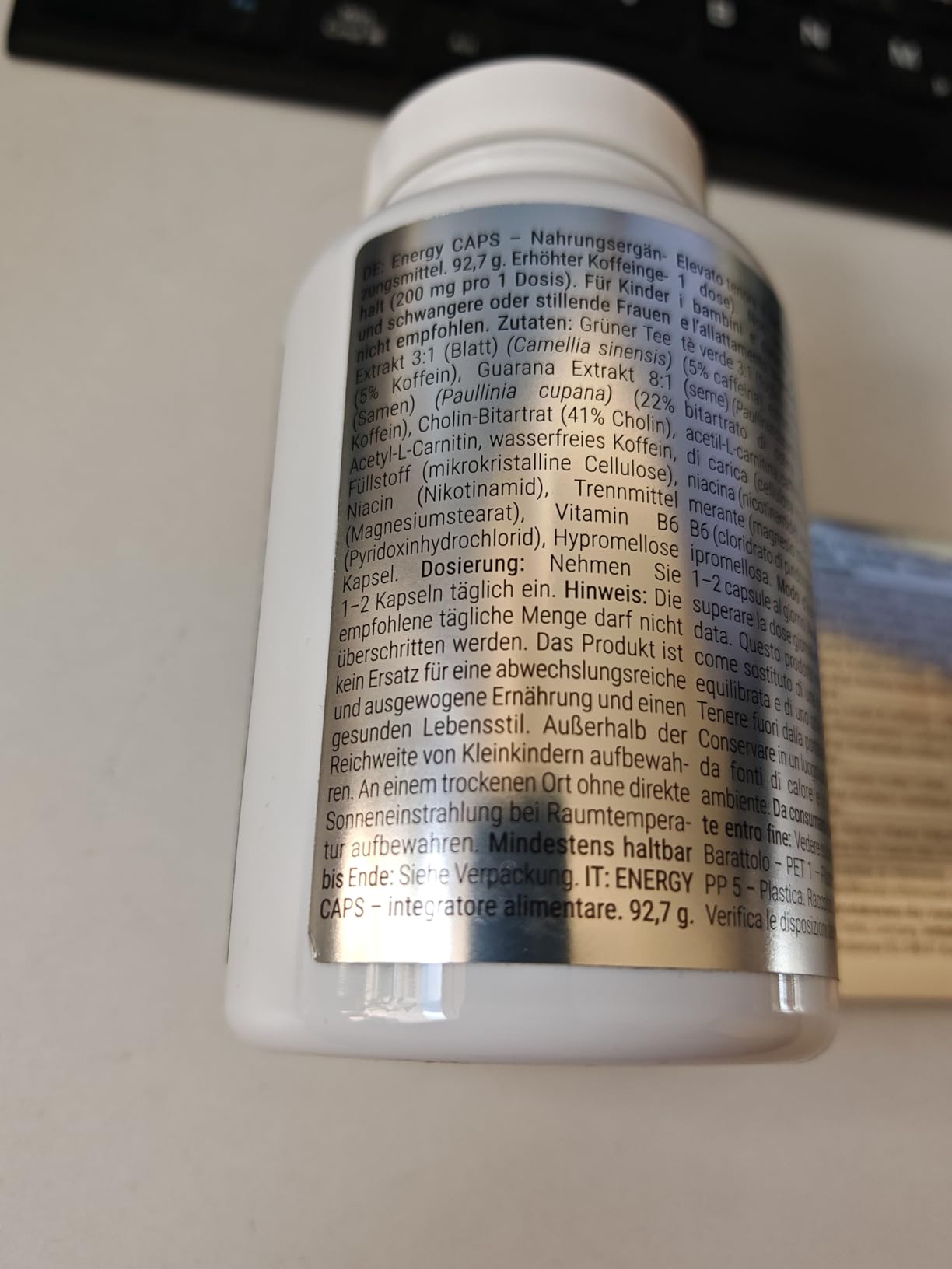 GymBeam Energy CAPS Capsule Caffeina Guaranà 60 Capsule