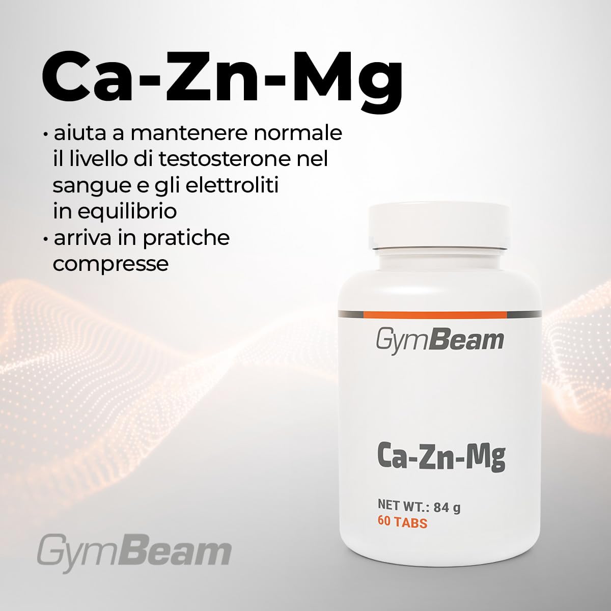GymBeam Ca-Zn-Mg 60 Compresse per Muscoli e Stanchezza