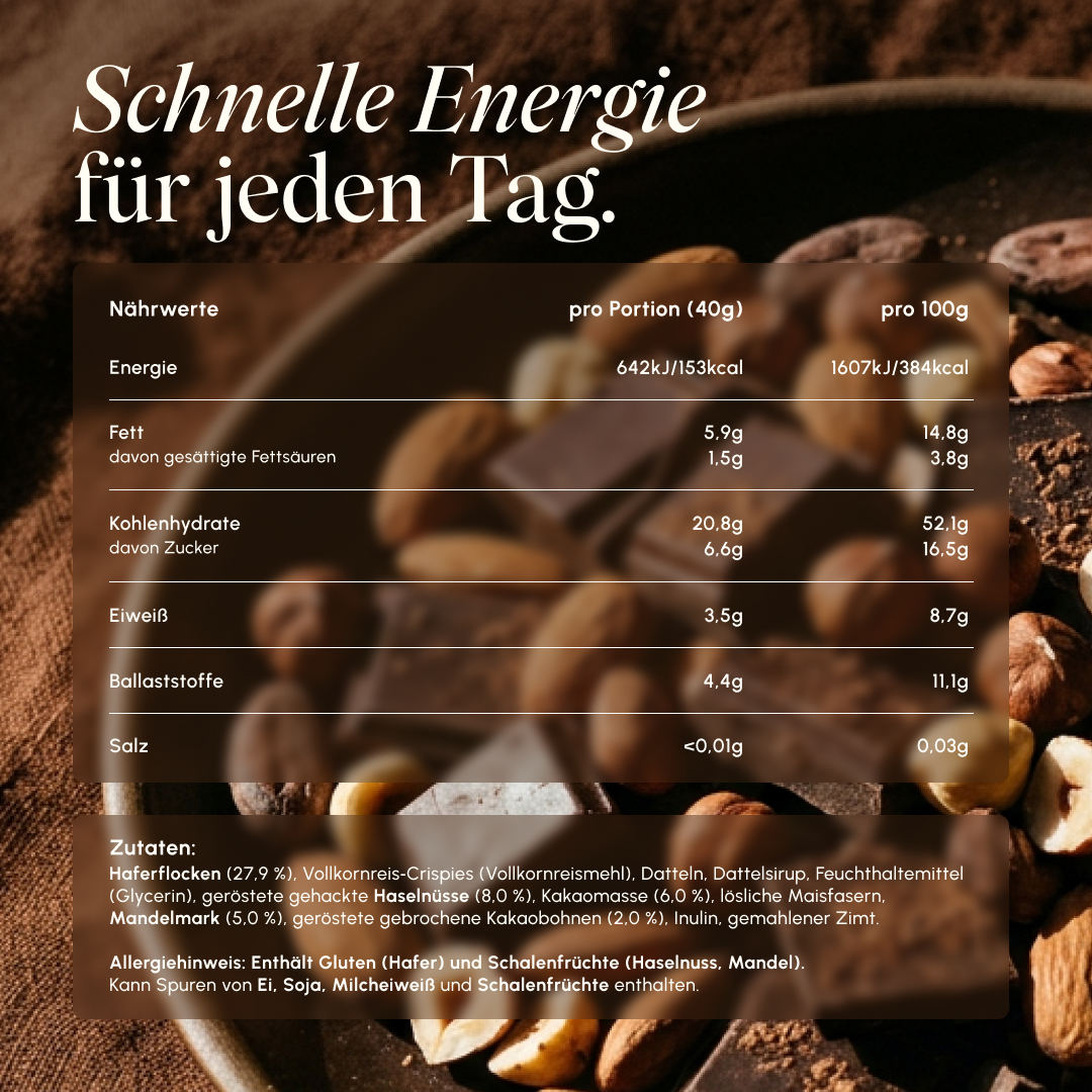 Vetain Oatbar Schoko-Nuss 12 Barrette Avena Cioccolato Vegan